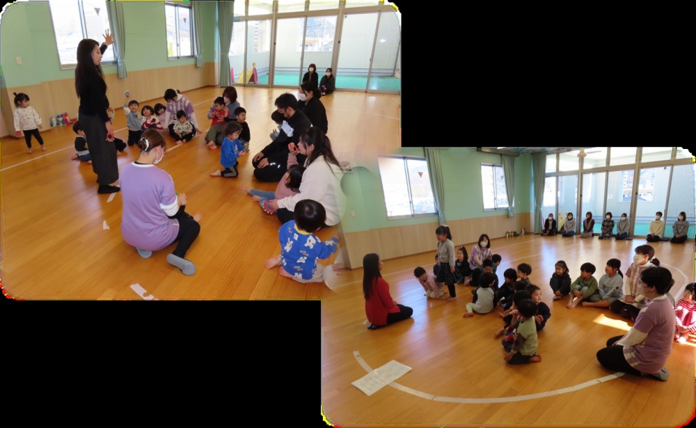 リトミックと給食参観しました。