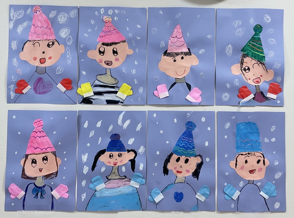 2月の壁面（あお組）